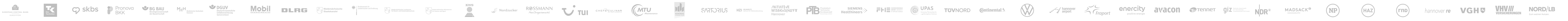 Kunden von TVN Corporate Media: European Central Bank, Techniker Krankenkasse, skbs, Pronova BKK, BG BAU, Medizinische Hochschule Hannover, DGUV, Mobil Krankenkasse, DLRG, Niedersächsische Staatskanzlei, KWS, Nordzucker, Rossmann, TUI, Chefs Culinar, MTU Maintenance, Hanomag, Sartorius, HZI, Initiative Wissenschaft Hannover, PTB, Siemens Healthineers, FHE Fachhochschule Erfurt, UPAS, TÜV Nord, Continental, Volkswagen, Hannover Airport, Fraport, enercity, avacon, Tennet, GIZ, NDR, Madsack, NP, HAZ, rnd, Hannover Re, VGH, VHV, Nord/LB